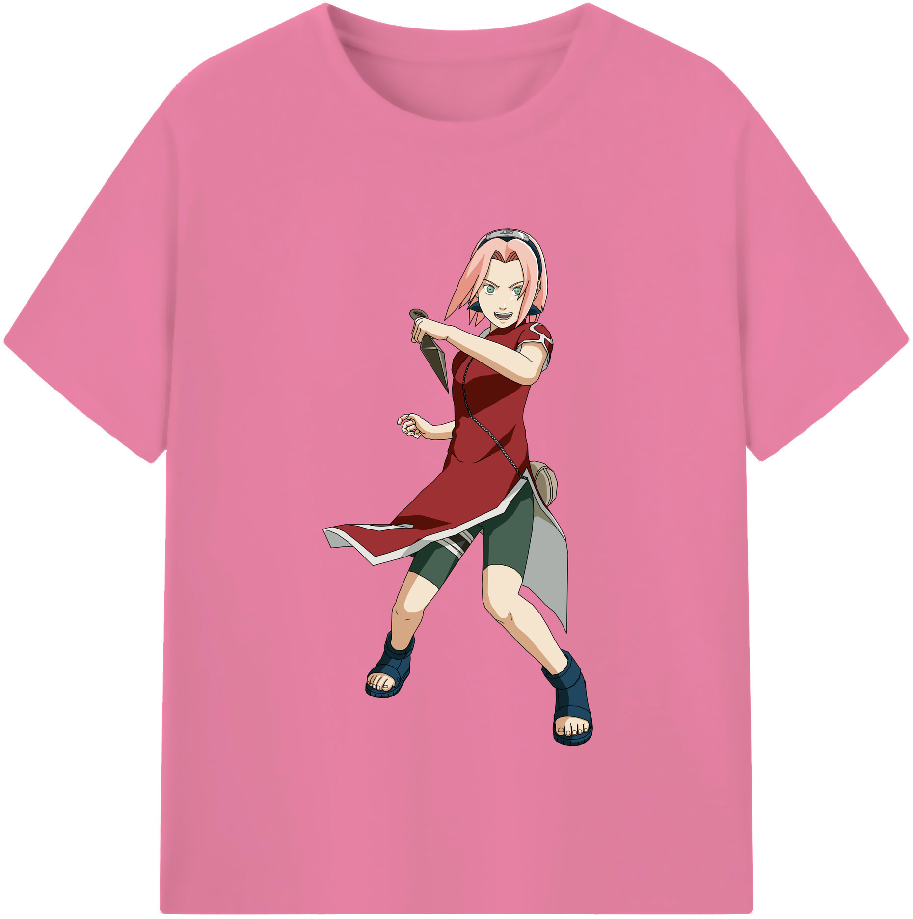（画像用） NARUTO -ナルト- 春野サクラ Haruno Sakura 綿100％半袖Tシャツ（フロントプリント）